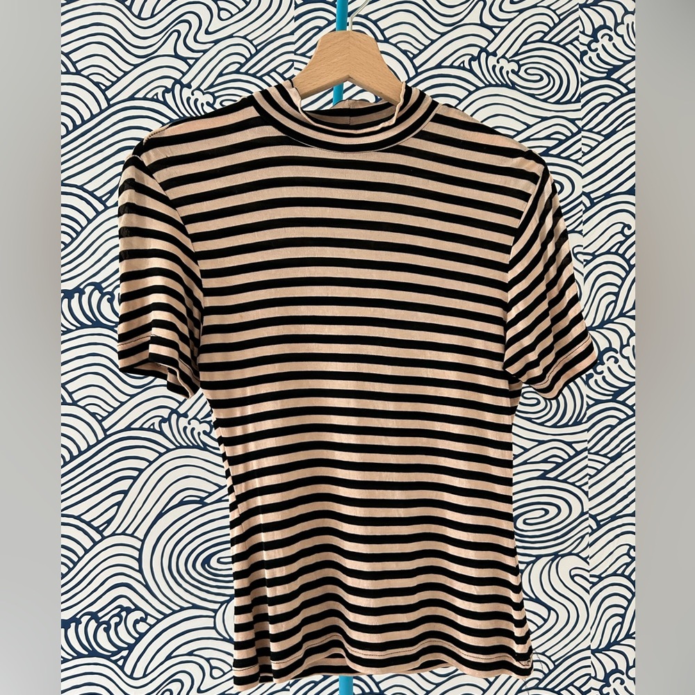 Vintage Striped Mockneck